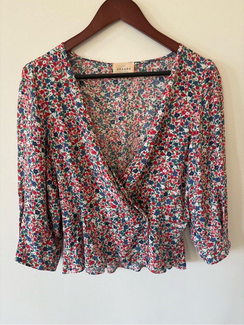 Sezane Ginna Blouse Mini Fleurs Multi - Size 36